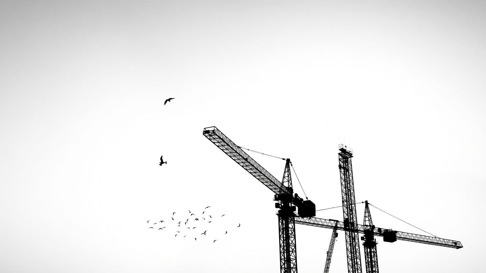 Tower cranes over an Altono Construction job site
